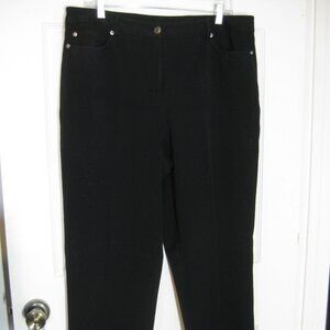 RAFAELLA Women Black High Rise Straight Leg 5-Pockets Pants Size 14